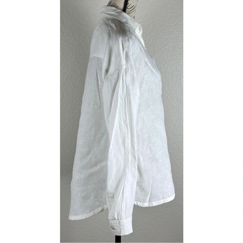 Sundance Women’s 100% Linen Boho Lagonlook Minimalist Blouse, size XS - Picture 4 of 8